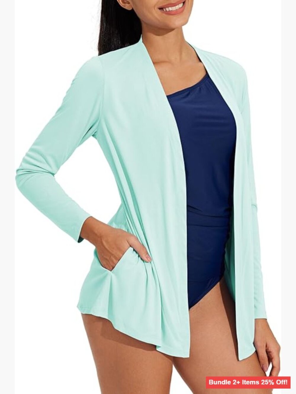 UPF 50+ Long Sleeve Cardigan Sun Shirt Quick Dry Lightweight with Pockets